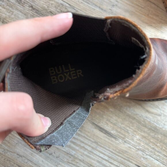 Bull Boxer Chelsea Boots Women's 8 Brown Leather Zip Heel Fall Rustic - Picture 5 of 10